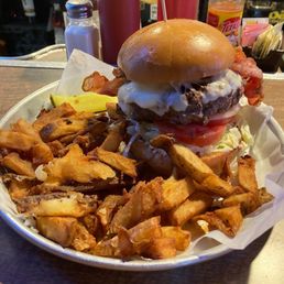 Blue Bleu Cheese Burger add bacon