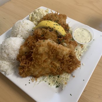 Da Kitchen Maui - Fish Tempura: Tempura battered mahi mahi, golden fried in zero trans fat oil. served with tartar sauce, rice, salad. - Hawaiian Near Me - Kihei, Hawaii Da Kitchen Maui - Fish Tempura: Tempura battered mahi mahi, golden fried in zero trans fat oil. served with tartar sauce, rice, salad. - Hawaiian Near Me - Kihei, Hawaii