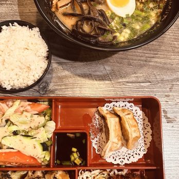 Crane & Elephant - Black Garlic Ramen Deluxe Bento - Ramen Near Me - Canoga Park, California Crane & Elephant - Black Garlic Ramen Deluxe Bento - Ramen Near Me - Canoga Park, California
