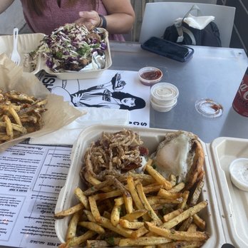 MishMash Catering - Everyday burger with egg and bacon, parm fries, and pulled pork our way. Wow!!! Huge portions and great great food! - Caterers Near Me - San Diego, California MishMash Catering - Everyday burger with egg and bacon, parm fries, and pulled pork our way. Wow!!! Huge portions and great great food! - Caterers Near Me - San Diego, California