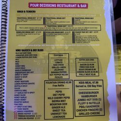Pour Decisions - Menu