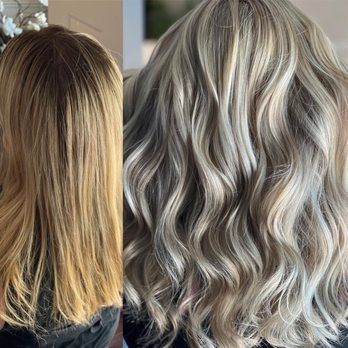 Bombshell Bling Salon - Before & After of a blonding service done by Tayler - Hair Salons Near Me - Keenesburg, Colorado Bombshell Bling Salon - Before & After of a blonding service done by Tayler - Hair Salons Near Me - Keenesburg, Colorado