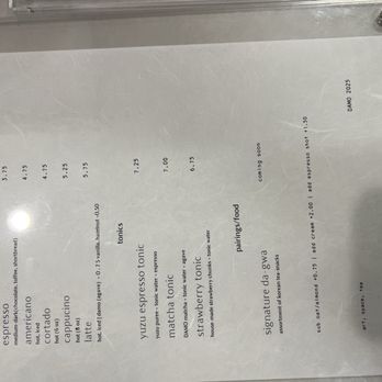 Damo - 11/29/25 soft opening menu (said the menu will be updated in about a month) - Coffee & Tea Near Me - Los Angeles, California