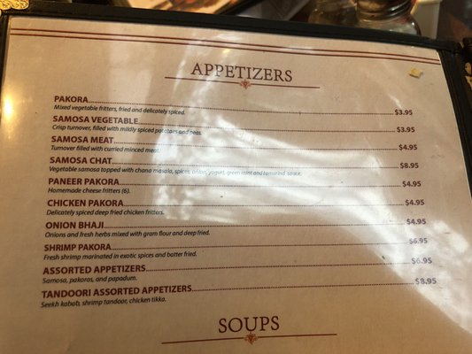 Menu photo 1 Sitar Indian Restaurant Birmingham, AL