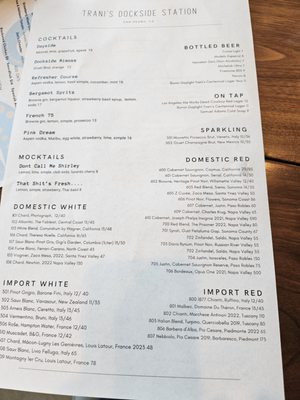 Menu photo 2 Trani's Dockside Station San Pedro, CA