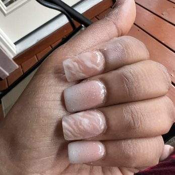Allure Nail Bar Druid Hills - Pink and white ombré + glitter, pink and white marble Cost: $75 - Nail Salons Near Me - Decatur, Georgia Allure Nail Bar Druid Hills - Pink and white ombré + glitter, pink and white marble Cost: $75 - Nail Salons Near Me - Decatur, Georgia