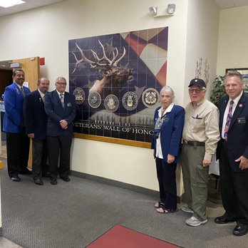 Elks BPOE Burbank Lodge #1497 - Members of the Veterans Committee in front of the Lodge's Veterans Wall of Honor. - Hotels Near Me - Burbank, California Elks BPOE Burbank Lodge #1497 - Members of the Veterans Committee in front of the Lodge's Veterans Wall of Honor. - Hotels Near Me - Burbank, California