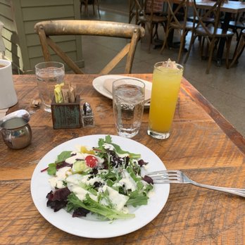 High Hand Cafe - House salad and pineapple juice - New American Near Me - Loomis, California