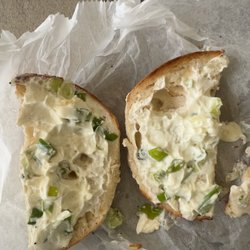 Bagel with Scallion Cream Cheese from Bagel Station Spring Lake