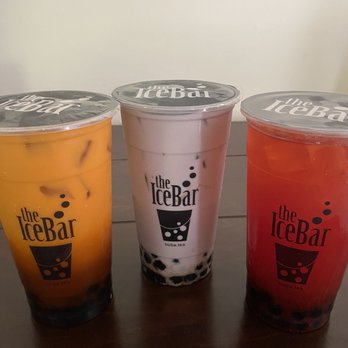 The Ice Bar - Thai tea, Taro Milk Tea, and a third tea selected by my boyfriend. - Bubble Tea Near Me - Northridge, California