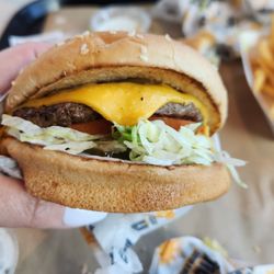 Charburger and fries