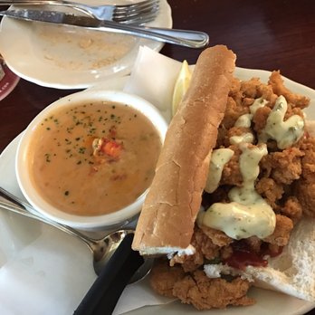 Pappadeaux Seafood Kitchen - Crawfish Poboy with Crawfish Bisque super yummy - Seafood Near Me - Austin, Texas Pappadeaux Seafood Kitchen - Crawfish Poboy with Crawfish Bisque super yummy - Seafood Near Me - Austin, Texas