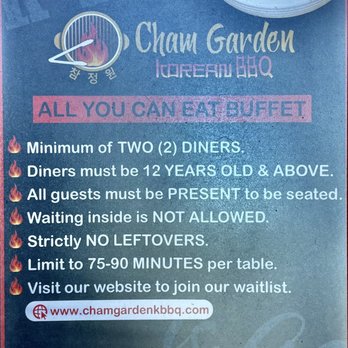 Cham Garden Korean BBQ Buffet - Cham Garden Dining Rules - Korean Near Me - Lakewood, Washington Cham Garden Korean BBQ Buffet - Cham Garden Dining Rules - Korean Near Me - Lakewood, Washington