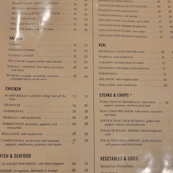 Steve's Piccola Bussola - Menu - Italian Near Me - Hauppauge, New York