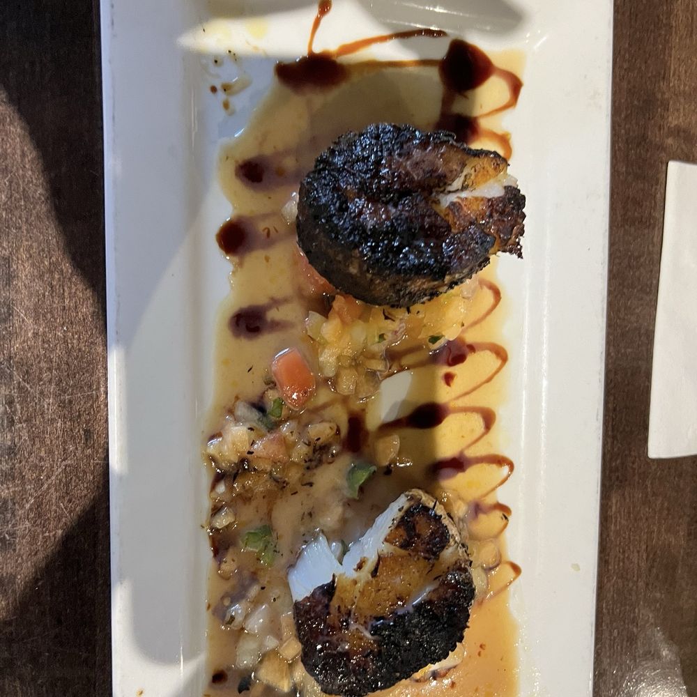 Tavern On Clark - Scallop appetizer. Tender. (Salsa was ignored because it was cold.) - American Near Me - Rockford, Illinois