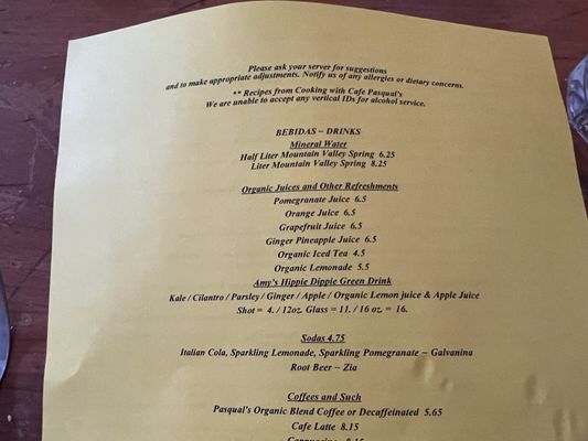 Menu photo 2 Cafe Pasqual's Santa Fe, NM Menu photo 2 Cafe Pasqual's Santa Fe, NM