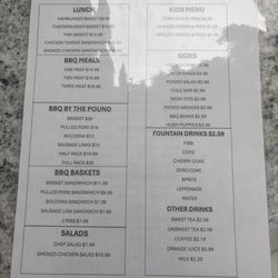 Stone Ridge BBQ And More - Bbq menu