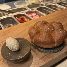 July Chef's Table - bee pollen brioche and peppercorn butter July Chef's Table - bee pollen brioche and peppercorn butter