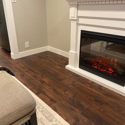New flooring and baseboards installed by Harry's Carpets New flooring and baseboards installed by Harry's Carpets