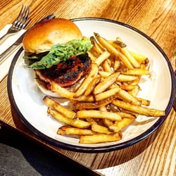 McPhabbs - Tonight's special: Pork and Nduja burger with pepperonata and Parmesan truffle chips.