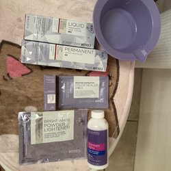 Sally Beauty - $40 of products... the only ones i was able to use are powder lightener + developer... still no results
