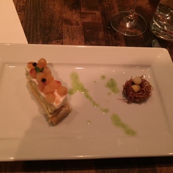 Dirt Candy - Rutabaga - Ginger and sage cake with mustard tuile and smoked cream cheese vegan version - Vegetarian Near Me - New York, New York