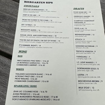 Biergarten - Menu 1 - Beer Gardens Near Me - Pittsburgh, Pennsylvania