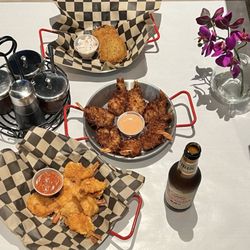 The Bucket Crab & Crawfish - Crab cakes, coconut shrimp, fried shrimp