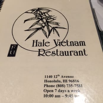 Hale Vietnam - Location & Time of Operation - Vietnamese Near Me - Honolulu, Hawaii Hale Vietnam - Location & Time of Operation - Vietnamese Near Me - Honolulu, Hawaii