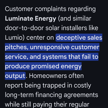 Luminate - How they screw people over - Solar Installation Near Me Luminate - How they screw people over - Solar Installation Near Me
