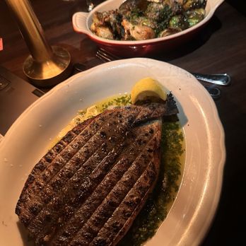 Gilt Bar - Branzino and Brussels Sprouts - New American Near Me - Chicago, Illinois Gilt Bar - Branzino and Brussels Sprouts - New American Near Me - Chicago, Illinois