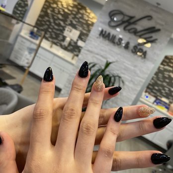Holly Nails & Spa - Black and gold nails - Nail Salons Near Me - Riverside, California Holly Nails & Spa - Black and gold nails - Nail Salons Near Me - Riverside, California