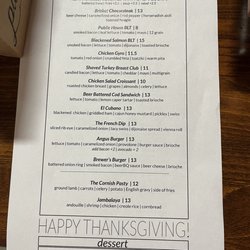 Public House at The Markets - Menu 11/2022