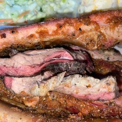 BBQ ribs and beef brisket