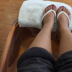 Nail Studio Services - I love how sanitary this nail salon is. They put plastic on the spa foot tub!