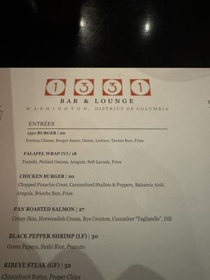 Menu photo 1 1331 Bar & Lounge Washington, DC, DC