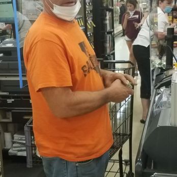 Safeway - Mask pulled down while checking out, woman behind him, no mask at all. - Grocery Near Me - Rocklin, California Safeway - Mask pulled down while checking out, woman behind him, no mask at all. - Grocery Near Me - Rocklin, California