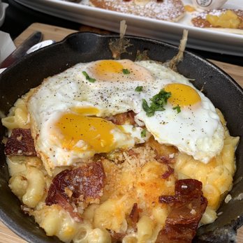 Breakfast Republic - Macaroni cheese w/ Jurassic bacon. A must-have! - Breakfast & Brunch Near Me - Irvine, California Breakfast Republic - Macaroni cheese w/ Jurassic bacon. A must-have! - Breakfast & Brunch Near Me - Irvine, California