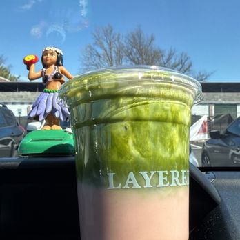 Layered - Strawberry shortcake matcha latte - Bakeries Near Me - Fairfax, Virginia Layered - Strawberry shortcake matcha latte - Bakeries Near Me - Fairfax, Virginia