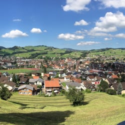 Hotel Café Adler, H. Leu & F. Leu - This is a view of Appenzell from a restaurant on top of the hill.