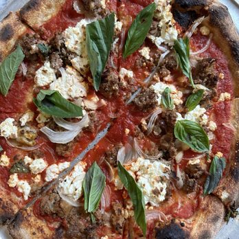 Nana's Westerly - Sausage, mozzarella, onion, basil pizza - Bakeries Near Me - Westerly, Rhode Island