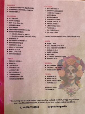 Menu photo 5 Catrina Querida Doral, FL