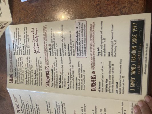 Menu photo 5 Bill's Cafe San Jose, CA