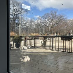 The view across the patio to High Park.