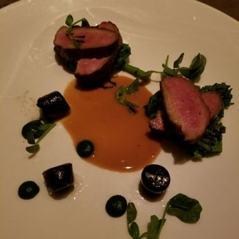 Sepia - Tea-smoked duck brest, black garlic gnocchi - New American Near Me - Chicago, Illinois Sepia - Tea-smoked duck brest, black garlic gnocchi - New American Near Me - Chicago, Illinois