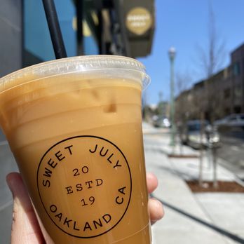 Sweet July - Iced coffee with coconut milk and dulce de leche syrup - Coffee & Tea Near Me - Oakland, California Sweet July - Iced coffee with coconut milk and dulce de leche syrup - Coffee & Tea Near Me - Oakland, California