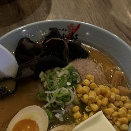 butter & corn shoyu ramen with egg and mushrooms butter & corn shoyu ramen with egg and mushrooms