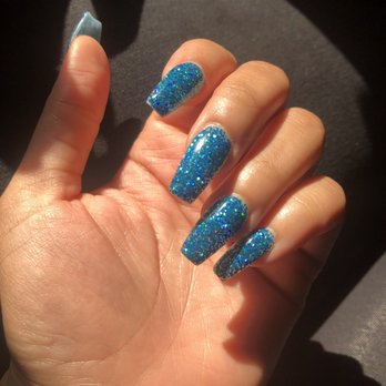 Nails by Ann - Nice color but if you look closely the application is sloppy and some nails aren't even - Nail Salons Near Me - Houston, Texas