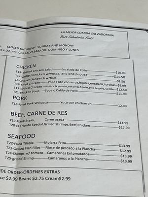 Menu photo 2 El Triunfo Restaurant Winston Salem, NC