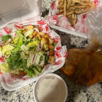 Shell Shack - Shrimp w.corn Fries. And Caesar salad with grilled shrimp - Seafood Near Me - Fort Worth, Texas Shell Shack - Shrimp w.corn Fries. And Caesar salad with grilled shrimp - Seafood Near Me - Fort Worth, Texas